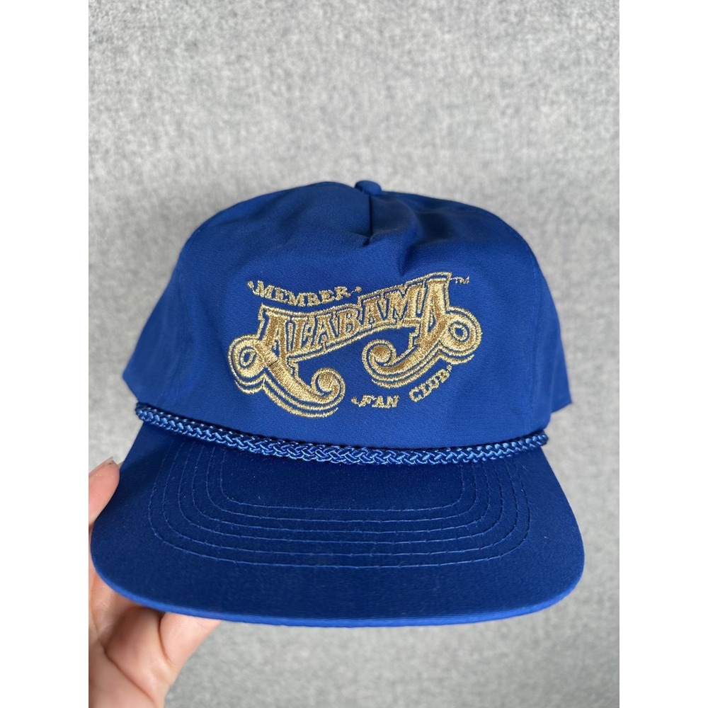 Vintage Alabama Snapback Hat Embroidered Blue Gold Member Fan Club Rope KC